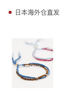 1h可退 日本直邮岩座 IWAKURA 男女同款本蓝染棉麻天然石手链 2CH