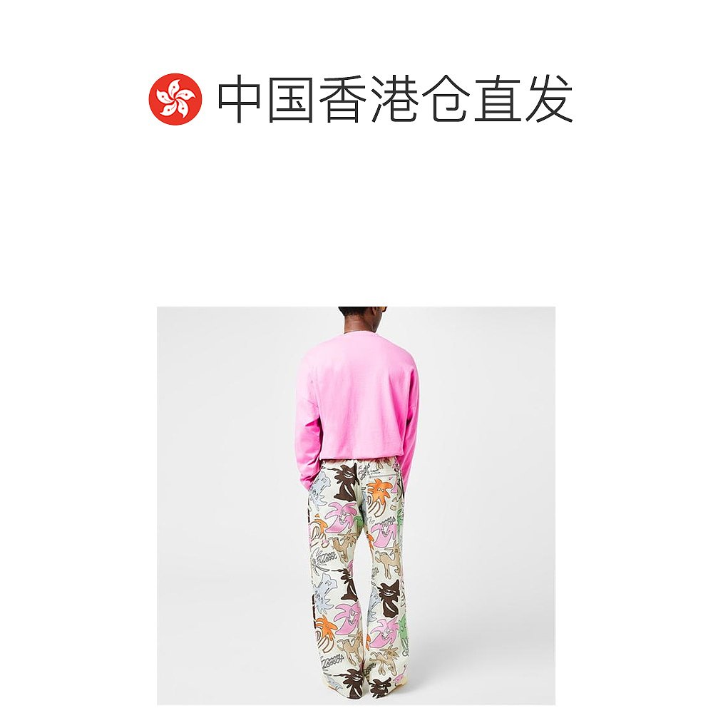 香港直邮潮奢 Palm Angels 男士Leon L/S Sn34 棕榈树印花T恤 - 图1