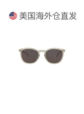 自营saint laurent方形镜框醋酸纤维太阳眼镜-棕色银色黑色 美国