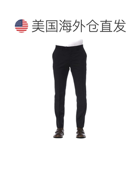 自营Trussardi Virgin Wool Men Men's Pant - black 美国奥莱直