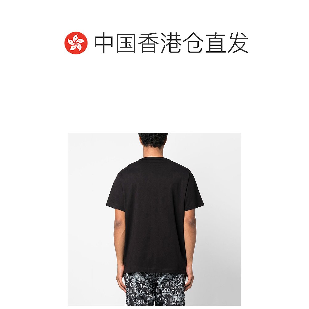 香港直邮VERSACE JEANS COUTURE 黑色男士T恤 74GAHF07-CJ03F-899 - 图1