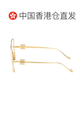 香港直邮LOEWE 罗意威 女士 金色 Oversize Square Retro 眼镜 LW