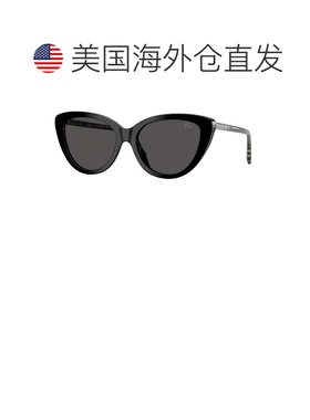 自营Burberry男女通用55 mm黑色太阳眼镜-黑色 美国奥莱直发