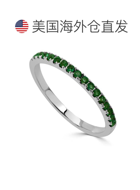 自营sabrina14K White Gold Emerald Band - white gold 美国奥莱