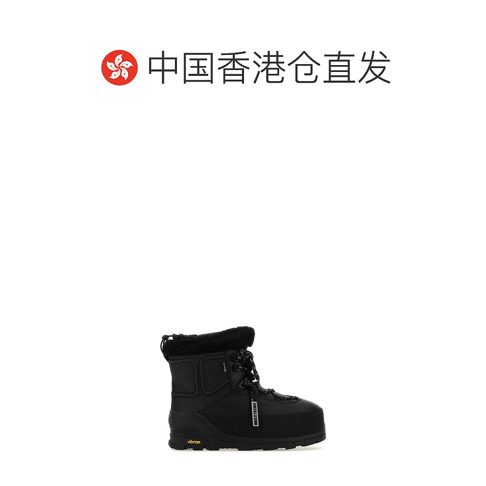 香港直邮潮奢 Ugg 女士Shasta 黑色皮质短靴 - 图1