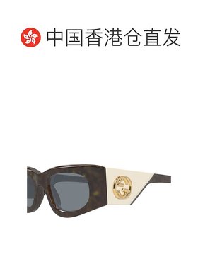 香港直邮GUCCI 女士眼镜 GG1664S003 SS2025 灰色 几何框太阳镜