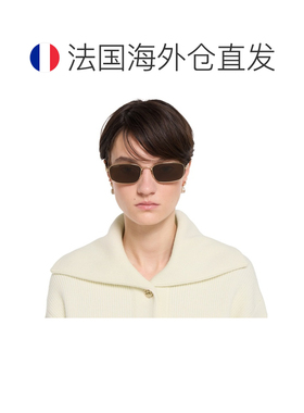 自营欧洲直邮GUCCI古驰 女士金色金属竹节镜腿方框太阳镜