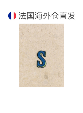 自营欧洲直邮Sezane 婴儿蓝色/绿色聚酯纤维字母S刺绣烫布贴