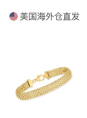 Ross-Simons 意大利 14kt 黄金 Bismark-Link 手链 - 8.5 英寸 【