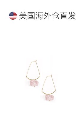 自营 eye candySofia 玫瑰石英耳环 粉红色 美国奥莱直发饰品