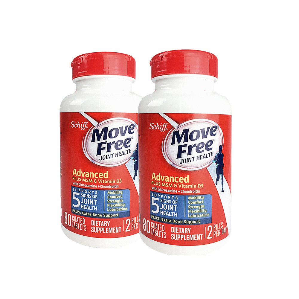 天猫国际海外直购美国直邮Schiff Move Free氨基葡萄糖维骨力蓝瓶750mg80粒蓝瓶2瓶0