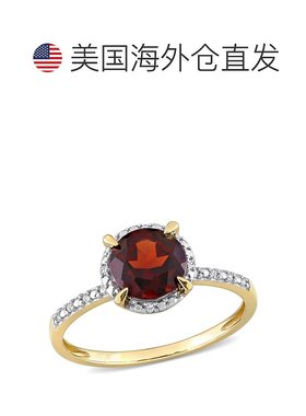 自营 mimi & max10k 金钻石石榴石光环戒指 - 红色 美国奥莱直发