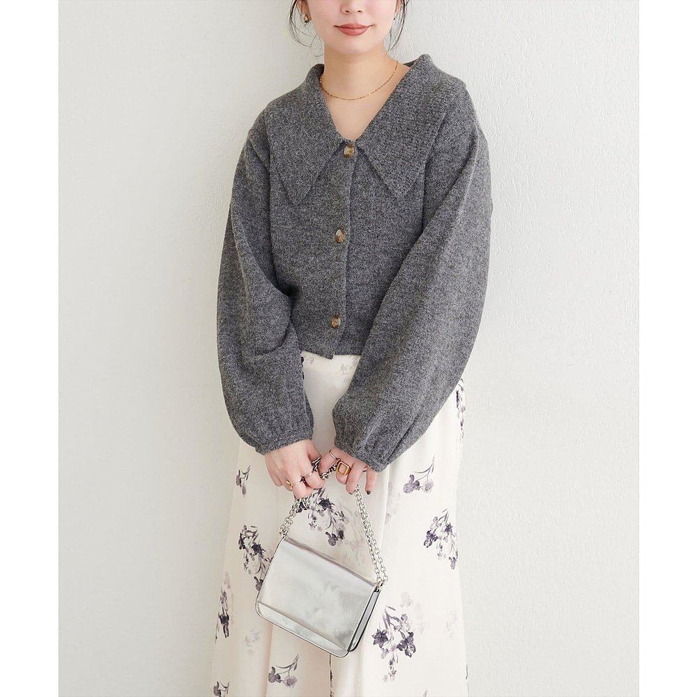 1h可退 日本直邮官方授权 natural couture 大翻领短款针织衫毛衫 - 图2