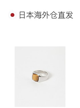 日本直邮TOM WOOD 男士银925虎眼石方扣戒指 宽松设计百搭秋冬 UM