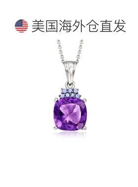 自营Ross-Simons 紫水晶和坦桑石吊坠项链（纯银）- 18 英寸 美国