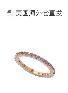 自营 Suzy Levian 玫瑰金纯银和粉色蓝宝石永恒戒指 - 粉红色 美
