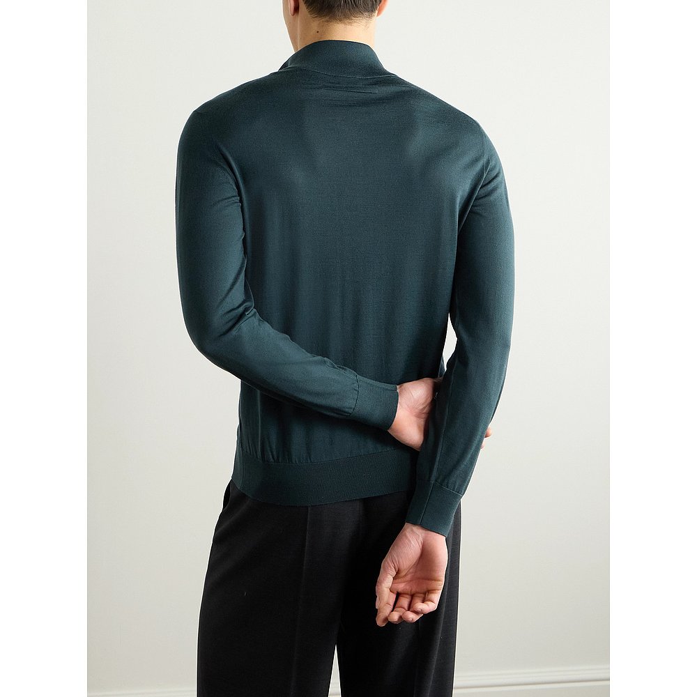 Zegna 杰尼亚 男士 修身羊毛半拉链毛衣 UFM00A9128 - 图1