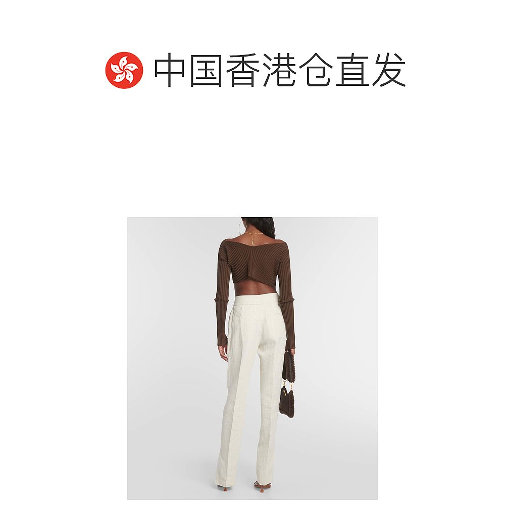 香港直邮潮奢 Jacquemus 女士 La Maille Pralu 短款针织开衫 001 - 图1