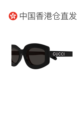 1h可退 香港直邮Gucci 古驰 女士 黑色 Geometric Frame 太阳镜 G