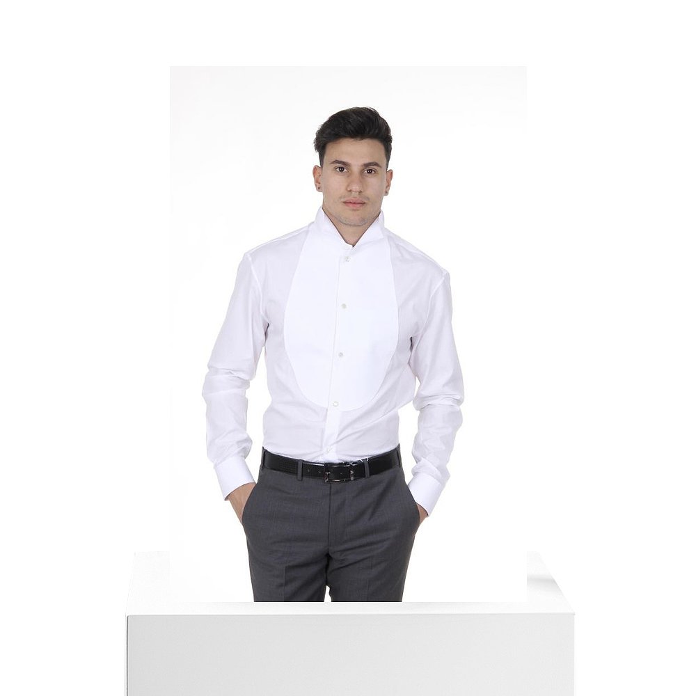 香港直邮Emporio Armani阿玛尼男士衬衫白色棉质尖领舒适透气宽松