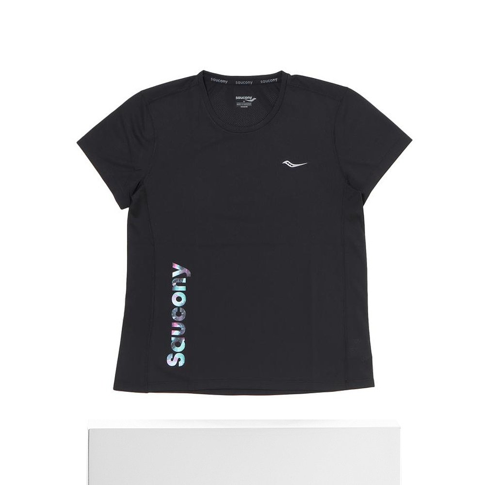 日本直邮【SAUCONY】STOPWATCH GRAPHIC S/S吸汗速干女士运动短T-图0