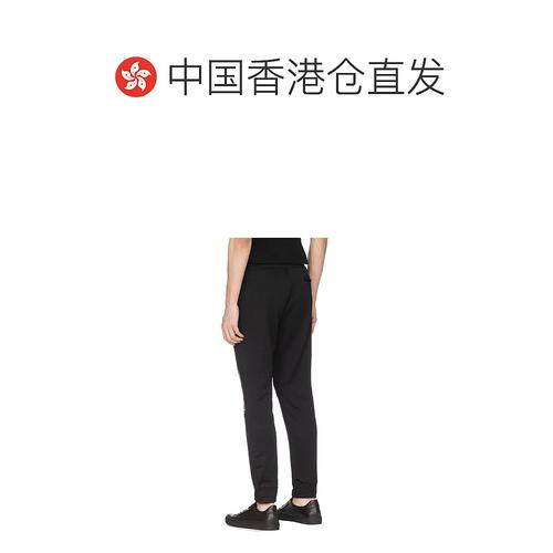 自营｜Moschino莫斯奇诺男士运动裤黑色棉质抽绳简约logo印花-图1