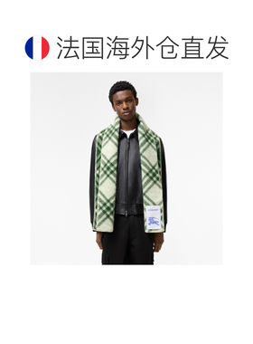 自营欧洲直邮Burberry博柏利 Check女士绿色羊毛围巾