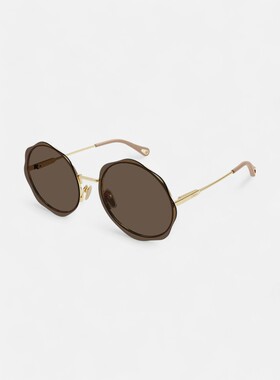 CHLOÉ 女士太阳镜 CH0202S004004 AW2023 金色 CHLOÉ glasses