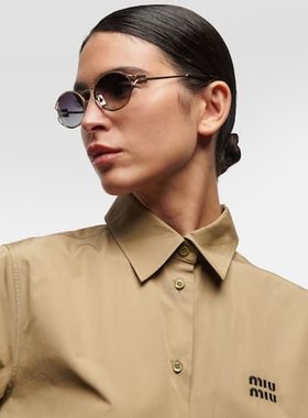 潮奢 Miu Miu 缪缪 女士 圆形太阳眼镜 colorful花色 舒适时尚