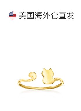 自营Ross-Simons 14kt 黄金猫手镯戒指 - 黄色 美国奥莱直发