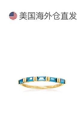 自营 RS Pure by Ross-Simons 伦敦蓝色托帕石戒指 14kt 黄金 -