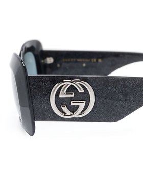 GUCCI 女士眼镜 797444J07401012 AW2024 灰色 几何框太阳镜