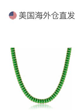 自营 liv oliver18k 金绿色方晶锆石网球项链 - 金 美国奥莱直发