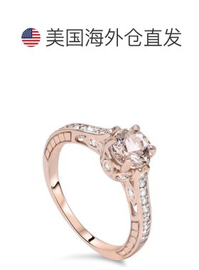 自营 pompeii31 克拉摩根石和钻石复古订婚戒指 14K 玫瑰金 - 14k