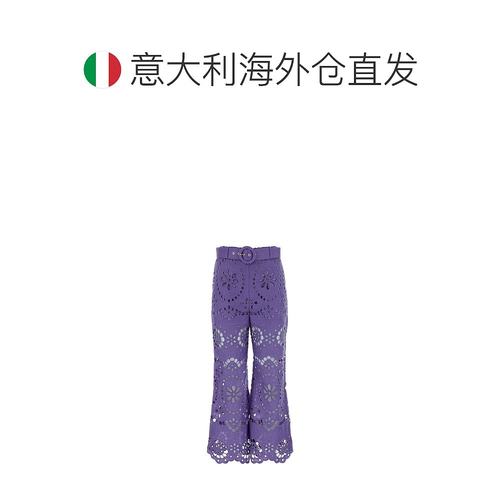1h可退 欧洲直邮ZIMMERMANN 女士休闲裤1239PSS244BLU阔腿裤 - 图1
