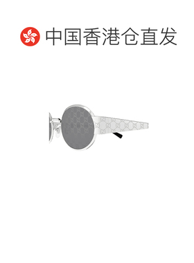 香港直邮GUCCI 男士太阳镜 GG1854S002 CO 银色古驰 太阳眼镜圆框