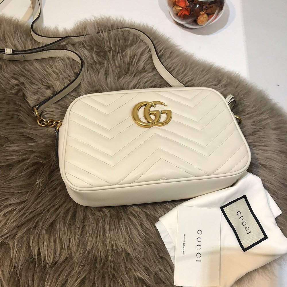 Gucci 古驰 女士 GG Marmont系列小号绗缝肩背包 447632DTD1T - 图2