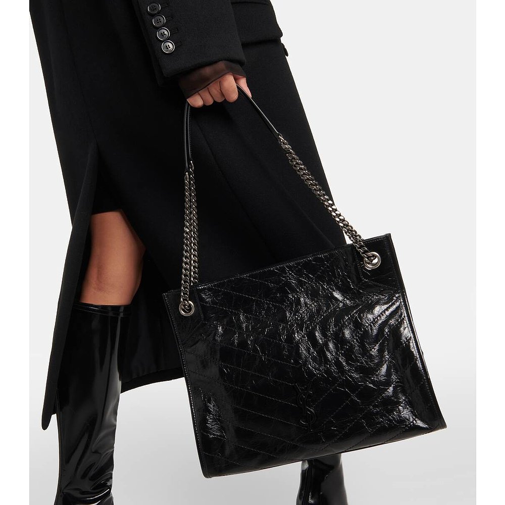 潮奢 Saint Laurent 圣罗兰 女士 Niki crinkled leather shopp - 图2