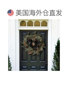 自营safavieh人造 24 英寸松花环带松果和蓝莓 - 绿色/蓝色 美国