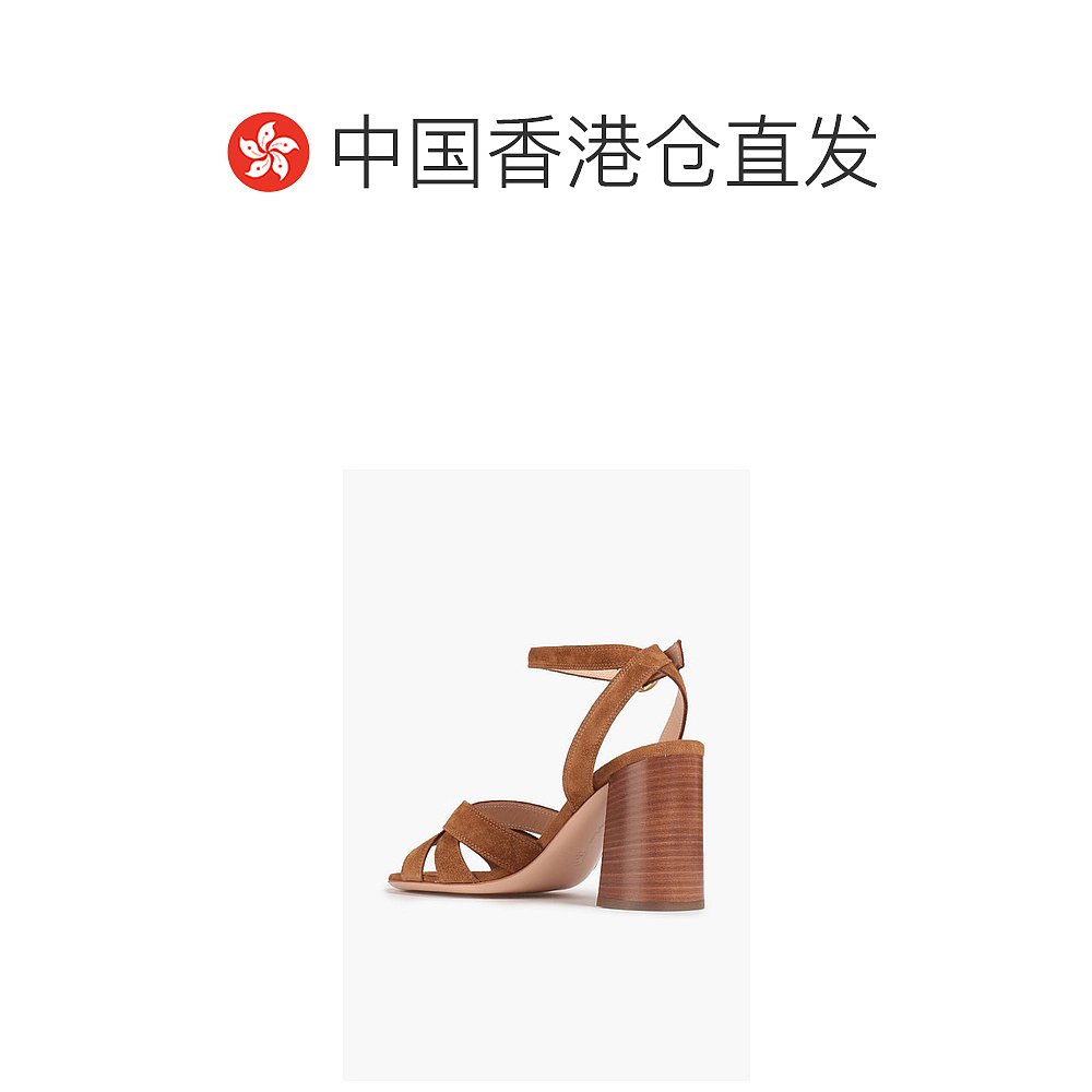 香港直邮潮奢 Gianvito Rossi吉安维托罗西女士Beya绒面革凉-图1