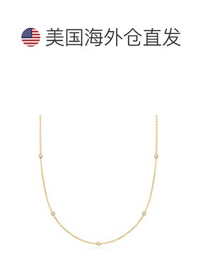 Ross-Simons 实验室培育钻石项链 18 克拉金镀在纯银上 - 20 英寸