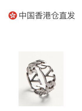 香港直邮VALENTINO 男士戒指 YJ0S88METRG6 SS2025 银色 徽标戒指