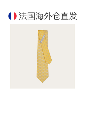 自营欧洲直邮Ferragamo菲拉格慕 Élephanteau男士黄色丝绸印花领