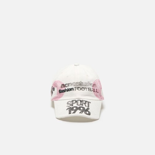 自营欧洲直邮Acne Studios 女士黑色棉质做旧标志棒球帽 - 图2
