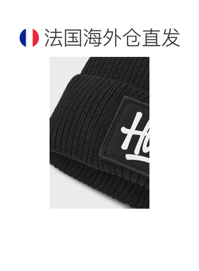 自营欧洲直邮HUGO BOSS雨果博斯 儿童黑色棉质混纺标志针织帽