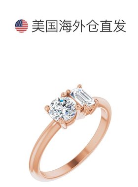 pompeii31 克拉双石莫桑石祖母绿圆形订婚戒指白黄金或玫瑰金 - 1