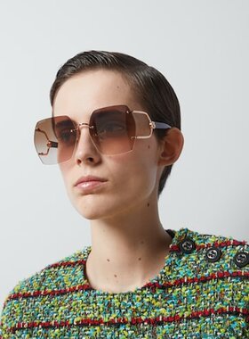 Gucci 几何框太阳镜 778291I3330