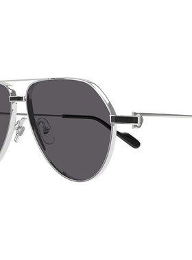 CARTIER 男士太阳镜 CT0334S004 AW2024 黑色 飞行员太阳镜