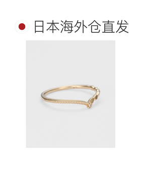 日本直邮agete 阿卡朵 K10金钻石V字形戒指女士 10242111165