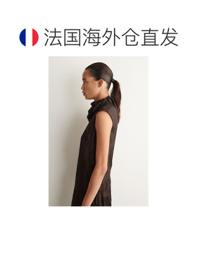 自营欧洲直邮COS 女士棕色提花动物纹围巾方巾配饰领巾